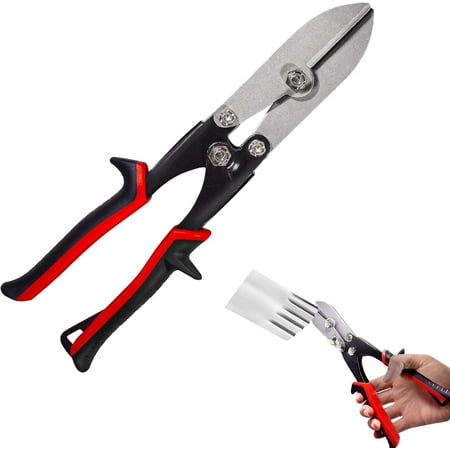 5 Blade Sheet Metal Crimper Blade Pipe Crimper Gutter Crimping Tool Duct Crimping Tool Hand Sheet Metal Crimper Tool for 24-28 Gauge Stainless Steel Ductwork Downspout Stove Pipe