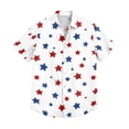 thumbnail image 5 of Hogleaql 4th Of July Hawaiian Shirts for Mens 4th Of July American Flag Print Short Sleeve Patriotic Shirts Collared Button Down Trendy Beach Casual Shirts for Men Deep Red 2XL, 5 of 6