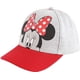 thumbnail image 1 of Gorra de béisbol Disney Minnie Mouse para niñas de 2 a 4 años, color gris y rojo, 1 of 6