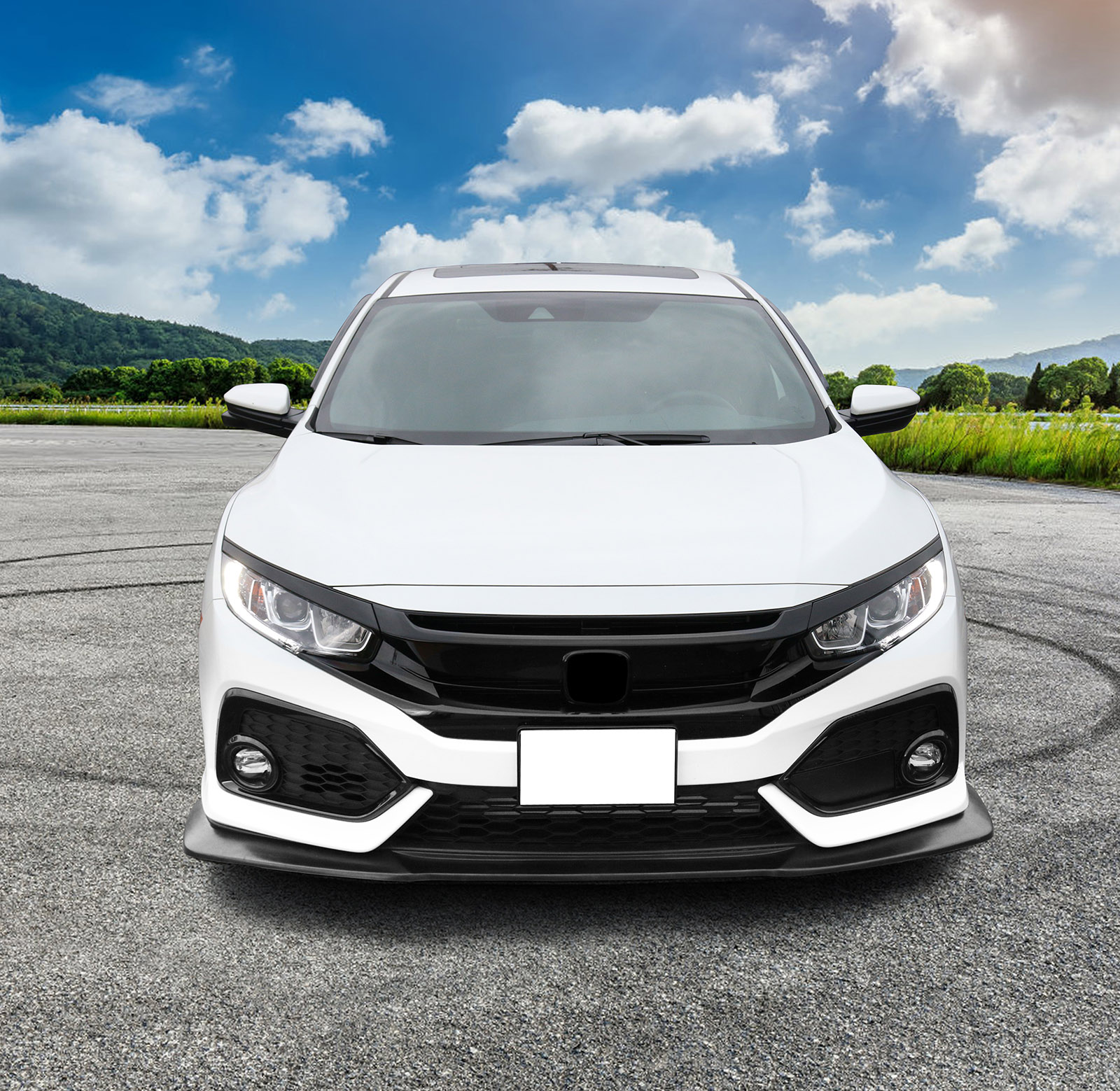 MagicDrift Front Bumper Lip Spoiler For 2017-2021 Honda Civic Hatch & Si – MDA Style Polyurethane