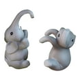 thumbnail image 4 of Almencla 2Pcs Mini Statues Miniature Figurines Small Elephant Flower Pot Hugger Ornaments for Porch Indoor Outdoor Backyard Decoration, 4 of 8