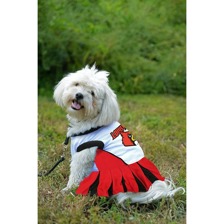 Pets First Collegiate Louisville Cardinals Dog Cheerleader Dress, X-Small