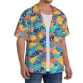 thumbnail image 3 of Kuqiui Colorful Fish 1 Print Men's Button Down Shirts Short Sleeve Casual Shirts Hawaiian Shirts Vacation Wedding Shirts with Pocket-Medium, 3 of 5