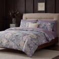 thumbnail image 2 of 100% Cotton Duvet Cover – Purple Vintage Floral Duvet Cover Set with Zipper Closure & Corner Ties, 3-Piece Luxury & Silky Soft Bedding Set for All Seasons, 2 of 8