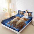thumbnail image 4 of Homewish Orange Cat Bed Sheets,Pet Kitten King Sheets,Ocean Adventure Sheet Set For Girls Teens,Breathable Home Decor,4-Piece, 4 of 7