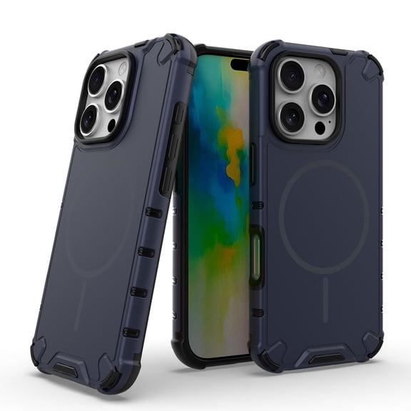 Magnetic Designed for iPhone 11 Pro Max Case, Drop Protection Heavy Duty Case Compatible with Mag-Safe Charging, Raised Camera Corners Protection Cover for iPhone 11 Pro Max, Darkblue