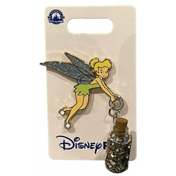 Disney Parks Peter Pan Tinker Bell with Bottle of Pixie Dust Pin New With Card