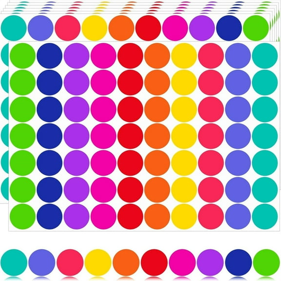 NOGIS 1400 PCS Color Coding Labels Circle Dot Stickers,Round Color Coding Labels Sticky Dots Labels Stickers 10 Color Style Colored Dot Stickers for Toddlers Office Student Classroom Papers