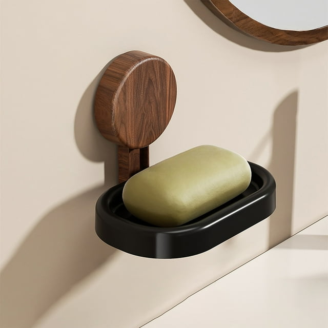 PRETXORVE Soap Household Bathroom Suction Cup Wall Mounted Non Perforated Soap Drainage Bathroom Storage Rack