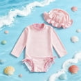 thumbnail image 4 of Girls One Piece Swimsuit with Matching Hat Cute Cartoon Ice Print Swimwear for Toddlers Kids, 4 of 5