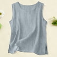 thumbnail image 2 of idosla Tank Tops Women Comfy Summer Sleeveless Crewneck Gauze Shirts Casual Blouse Cami Crop Tops (Grey, 3XL), 2 of 6
