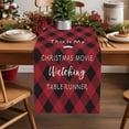thumbnail image 2 of Table Runner 48 Inches Long, Christmas White Quote on Lattice Linen Table Runners Dresser Scarf Runner for Bedroom Kitchen Home Party Dining Tables Decor Black Red Diamond Checker, 2 of 8