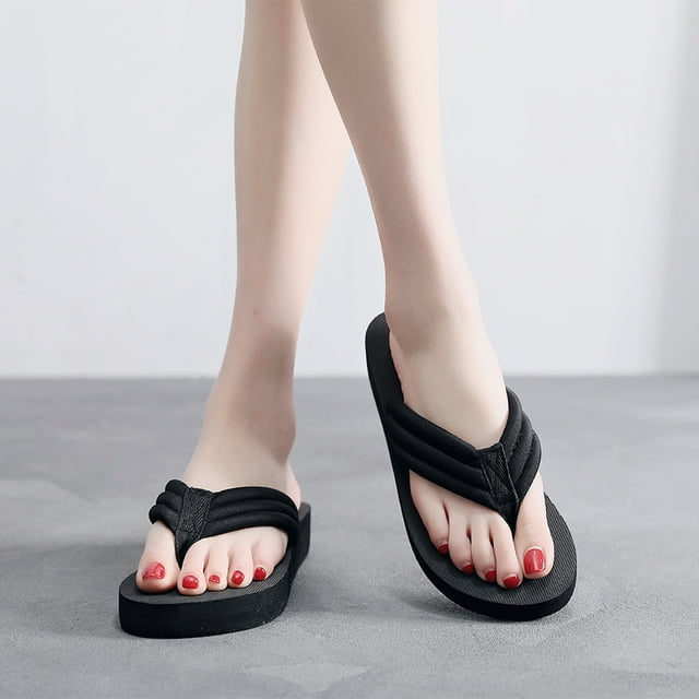 WHAMVOX 1Par Chanclas Plataforma Mujer Material Eva Negro Ideal Ocasiones Informales