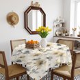 thumbnail image 3 of Gray Beige Floral Table Cloth Waterproof Tablecloths, Spring Modern Botanical Flowers Blossom Tablecloth Dining Table Cover for Kitchen Party Tabletop Outdoor, Square Tablecloth 60x60 Inch, 3 of 9