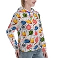 thumbnail image 6 of Lsque Watercolor Teapots Pattern Casual Women's Hoodie,Hooded Sweatshirt with Kangaroo Pocket,Pullover Hoodie with Eye-catching Drawstrings-Small, 6 of 7