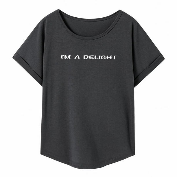 Camiseta para mujer, camiseta básica, corte regular, camiseta activewear con cuello redondo para todos los días, oficina, senderismo M