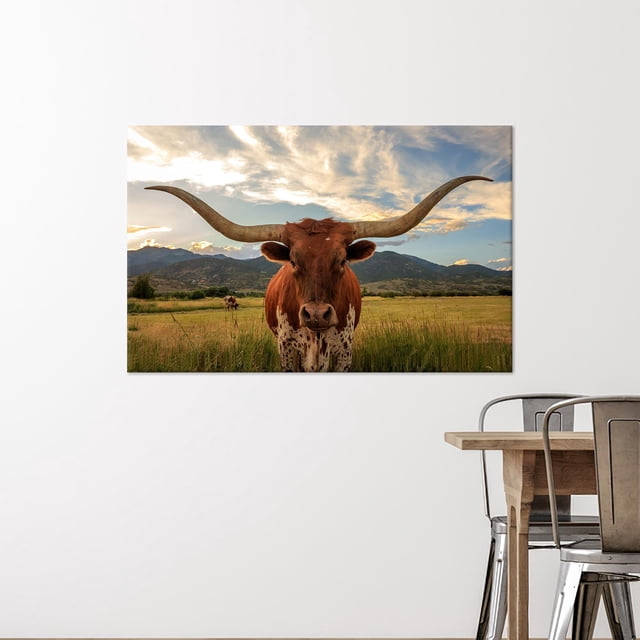 Personalized Texas Big Cow Canvas Print As An Ideal Gift For Mom With Animal Artwork For Home Decor And Man Cave