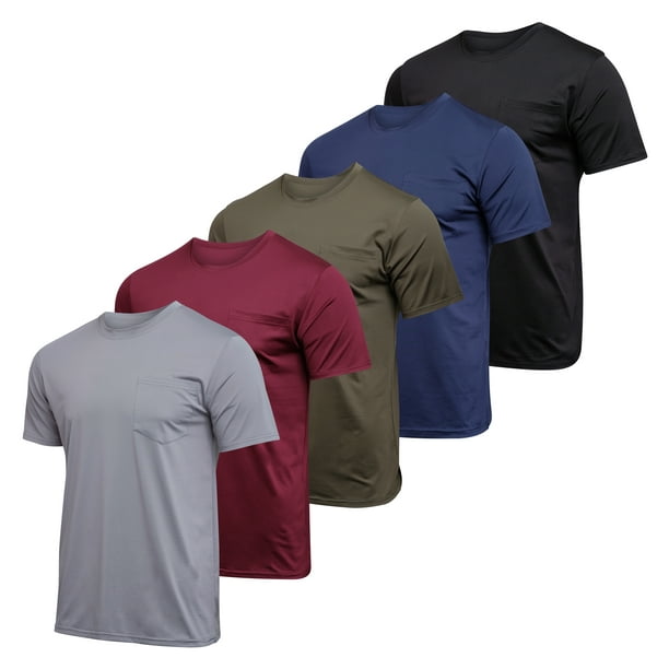 5-Pack Boys Active Dry Fit Pocket Crew Neck T-Shirt (S-XL) - Walmart.com
