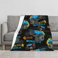 thumbnail image 6 of XZYG Monster Cartoon Truck Throw Blanket Car Gift for Boys Kids Bedding Room Decor Flannel Blankets Microfiber Soft Warm for Couch Sofa Bed Livingroom Beach Travel(60*80inch), 6 of 7