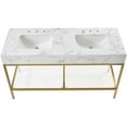 thumbnail image 5 of Maklaine Contemporary White Artificial Marble Bathroom Vanity, 5 of 6