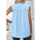 thumbnail image 4 of Camiseta sin mangas para mujer camiseta sin mangas de verano para mujer camisas informales de poliéster sin mangas chaleco con cuello de botones lavable a máquina ANGGREK Otros, 4 of 5