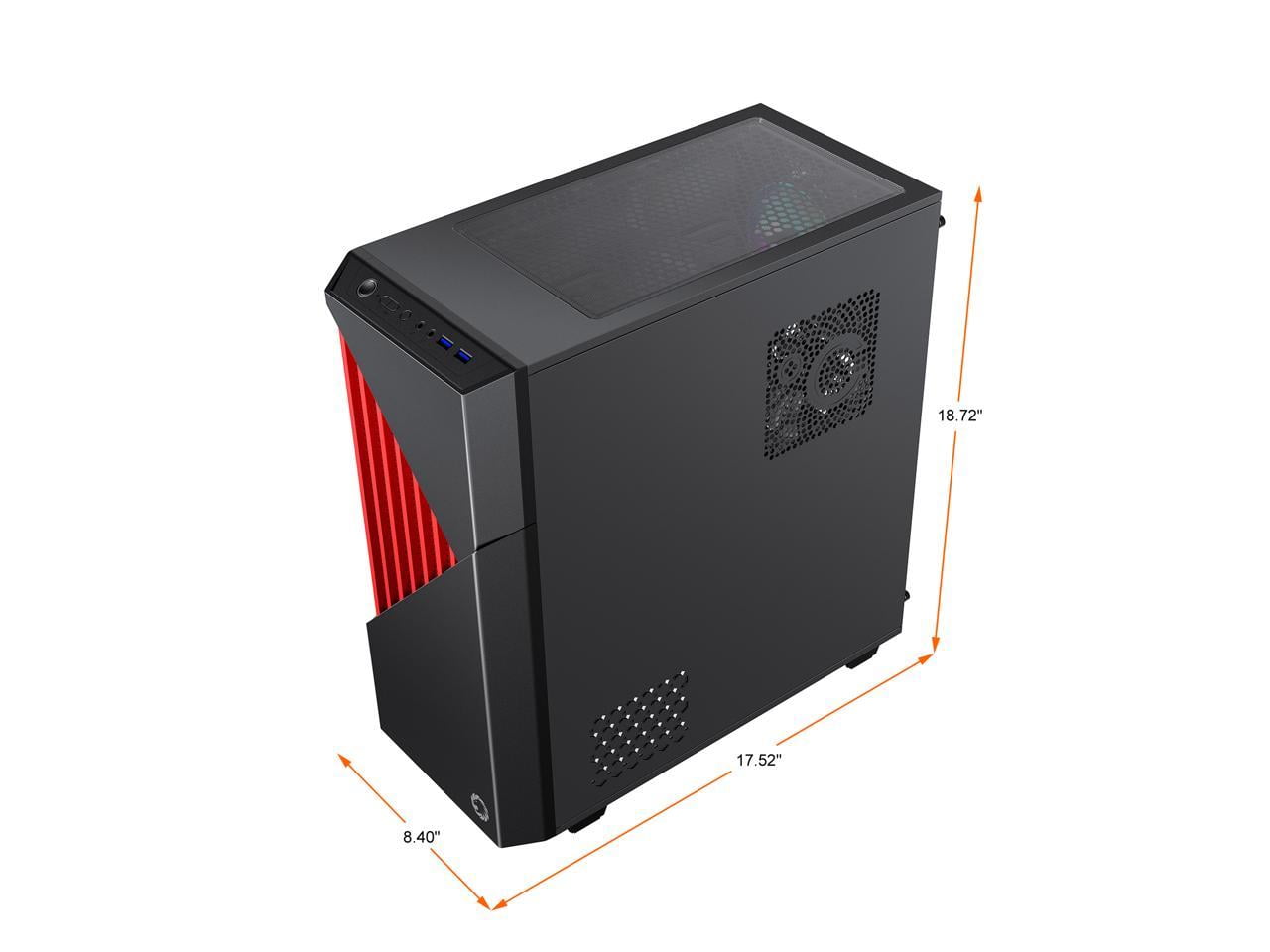 NeweggBusiness - GAMEMAX Contac COC BG Black / Grey Steel / Tempered Glass  ATX Mid Tower Computer Case