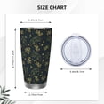 thumbnail image 4 of Cauagu Golden line fox Pattern 20oz Tumbler,Stainless Steel Vacuum Insulated Tumbler with Lid Insulated Coffee Mug Thermal Cup with Splash Proof Sliding Lid-Without Straw, 4 of 8