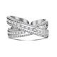 thumbnail image 1 of JeenMata Alianza de Boda Sofisticada con Engaste de Cruz Infinito Pavé en Oro Blanco de 18 K sobre Plata, 1 of 6