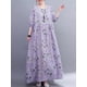 thumbnail image 5 of Vestido vintage de mujer de manga larga estampado de gran tamaño boho casual vestido de vacacio CACAGOO Vestido, 5 of 7
