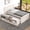 Cream White/Trundle, variant on Mirightone Twin Bed Frame with Storage and LED Lights, Wood Twin Platform Bed with Drawers, Charging Station & Pull-Out Cabinet for Teens, White