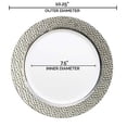thumbnail image 5 of Elegant Disposable Plastic Dinner Plates 120 Pcs - 10.25" Heavy Duty Dinner Plates - Fancy White with Silver Hammered Rim Plates - Party Supplies For Wedding, Birthday & All Occasions, 5 of 7