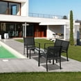 thumbnail image 3 of FDW 4 Metal Waterproof Outdoor Conversation Sets with Chairs and Table, Black, 3 of 7