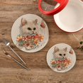 thumbnail image 2 of SKYSONIC Cute Cat Butterfly Pot Holders Trivets, 2 Pcs Heat Resistant Trivets,Cute Bow Flowers Cotton Thread Weave Mats for Hot Pads Pans Pot Bowl Teapot for Kitchen Decor, 2 of 7