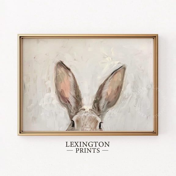 Kna Prints - Vintage Easter Bunny Print, Easter Wall Art, Muted Spring Rabbit Painting, Rustic Farmhouse Decor Art Neutral Easter Wall Art 1061 For Home Decor UNFRAMED-8x12