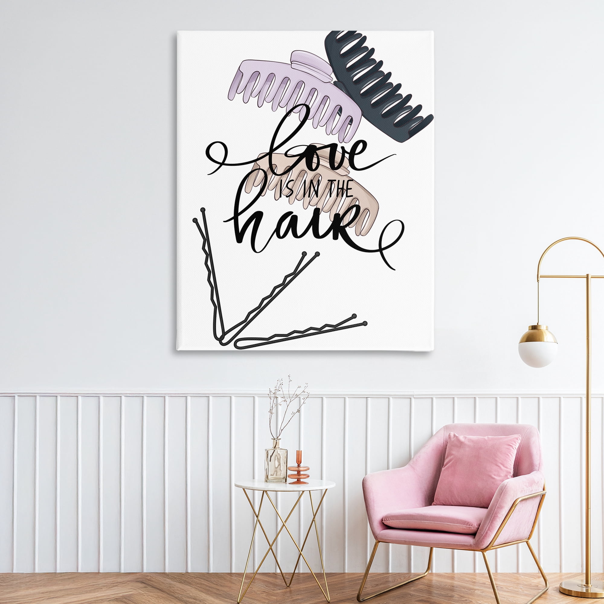 Stupell Industries Love Is In The Hair Canvas Wall Art, design by Jesse Keith