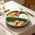 thumbnail image 3 of Bxaolu 7.7-Inch Unbreakable Divided Plates, 5-Pack Silicone Plates with Suction, BPA-Free, 3-Compartment Portion Control Plates, Durable Dinnerware for Adult/Ba**by, 3 of 7