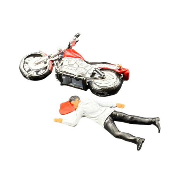 Figuras a escala 1/64 Figuras de Tiny People Mini Figuras de colección pintadas Figura de diorama Motocicleta masculina