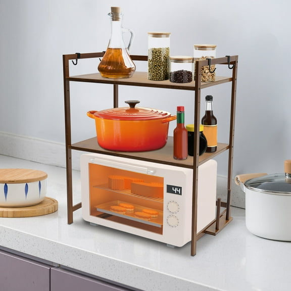 2-Tier Kitchen Baker Rack for Microwave Oven Stand Storage Shelf Organizer