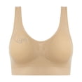 thumbnail image 5 of Inverlee Womens U Back Seamless Wireless Bra Heart Love Rhinestone Wide Fixed Shoulder Straps Multi Solid Color Stretch Nylon Comfort Sleep Lingerie Khaki (S-XXXXL), 5 of 5