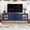 Blue, variant on HLR 63" TV Stand for 75 Inch TV, Mid Century Entertainment Center with Storage, Fluted Glass Doors, Green