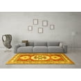thumbnail image 3 of Ahgly Company Machine Washable Indoor Rectangle Geometric Yellow Traditional Area Rugs, 8' x 10', 3 of 4