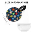 thumbnail image 5 of Baseball 2pcs PU Leather Round Bag Tags with Privacy Cover and Name ID Tag - Suitcase Tags for Travel Luggage, Handbags, Backpacks, School Bags, 5 of 6