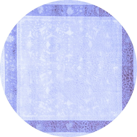 Ahgly Company Indoor Round Persian Blue Traditional Area Rugs, 3' Round