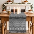 thumbnail image 2 of Table Runner 108 Inches Long for Kitchen Dining, Grey Black Boho Dresser Scarf Farmhouse, Dining Table Decorations for Wedding/Parties, Vintage Ethnic Tribe Abstract Art 13 x 108 In, 2 of 8