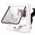 thumbnail image 1 of Puerta con solapa para perros y gatos con cerradura de seguridad de 4 vías, puerta con solapa para perros, gatos, gatitos, puerta pequeña de plástico Abs para mascotas, puertas con solapa para pe, 1 of 4