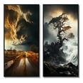 thumbnail image 2 of Designart "Storm Raging SPIRAL I" Storms Framed Wall Art Set Of 2 - Grey Landscapes Gallery Wall Frame Set For Home Decor, 2 of 6