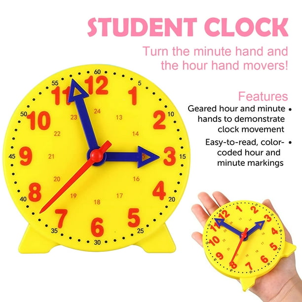Reloj de aprendizaje para ninos reloj de ensenanza de demostracion reloj que dice la hora juguetes educativos reloj para ninos educacion temprana tiempo de aprendizaje 4 pulgadas Walmart en linea