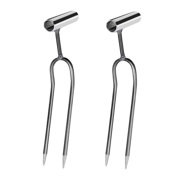 Cultivador manual ergonómico de metal de dos puntas para jardín, ideal para bancales elevados. 2 piezas