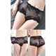 thumbnail image 3 of Bragas sexys Gibobby Bikini elástico algodón Levantamiento Cadera Huecas Cintura Media Encaje Negro XL, 3 of 5