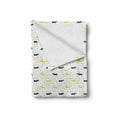 thumbnail image 2 of Dachshund Soft Flannel Fleece Throw Blanket, Sketchy Painted Pattern Bicolour Sausage Dogs and Little Hearts, Cozy Plush for Indoor and Outdoor Use, 70" x 90", Black Mustard and White, by Ambesonne, 2 of 6
